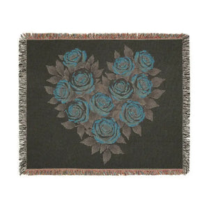 Cozy Rose Heart Woven Blanket - Warm Comfort Textile - Dipaliz - Blankets