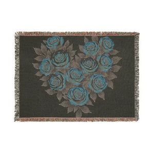 Cozy Rose Heart Woven Blanket - Warm Comfort Textile - Dipaliz - Blankets