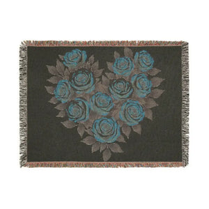 Cozy Rose Heart Woven Blanket - Warm Comfort Textile - Dipaliz - Blankets