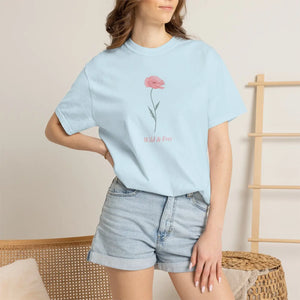 Minimal Wildflower Graphic Tee Soft Cotton - Dipaliz - T-shirts