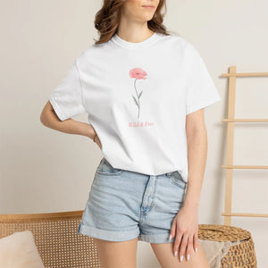 Minimal Wildflower Graphic Tee Soft Cotton - Dipaliz - T-shirts