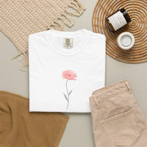 Minimal Wildflower Graphic Tee Soft Cotton - Dipaliz - T-shirts