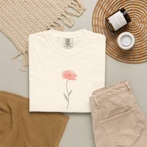 Minimal Wildflower Graphic Tee Soft Cotton - Dipaliz - T-shirts