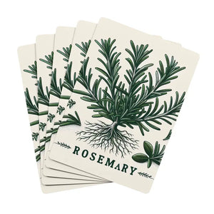 Rosemary Herb Playing Cards - Stylish Poker Game Night - Dipaliz - 2.5’’ x 3.5’’ / White / Semi Glossy - Card Games
