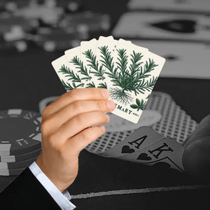 Rosemary Herb Playing Cards - Stylish Poker Game Night - Dipaliz - 2.5’’ x 3.5’’ / White / Semi Glossy - Card Games