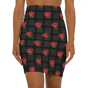 Roses Black Weaved Mini Skirt - Chic Statement Style - Dipaliz - Xs / Stitching - Skirts