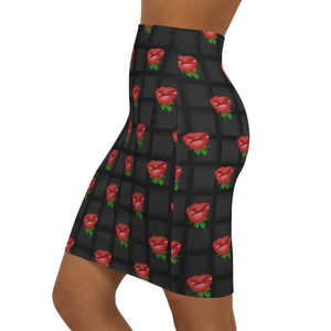 Chic Roses Black Weaved Mini Skirt - Stretch Fabric - Dipaliz - Skirts - Xs