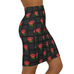 Chic Roses Black Weaved Mini Skirt - Stretch Fabric - Dipaliz - Skirts - Xs