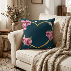 Dipaliz vintage floral pillow blue spun polyester 18x18 - throw pillows