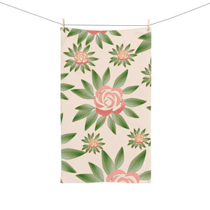 Roses Printed Hand Towel - Luxury Fashion Style - Dipaliz - White Base / 28’’ × 16’’ - Beach Towels
