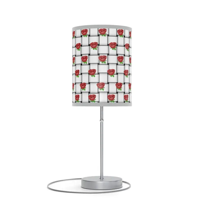 Roses on Weaved Background Lamp with Us|ca Plug - Elegance Redefined - Home Decor