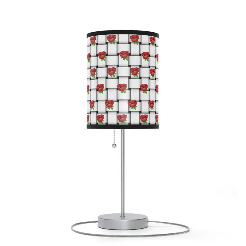 Roses on Weaved Background Lamp with Us|ca Plug - Elegance Redefined - Home Decor