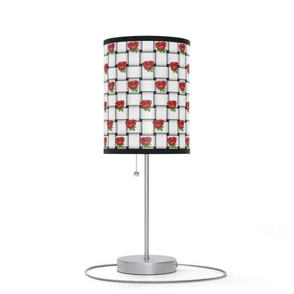 Roses on Weaved Background Lamp with Us|ca Plug - Elegance Redefined - Home Decor