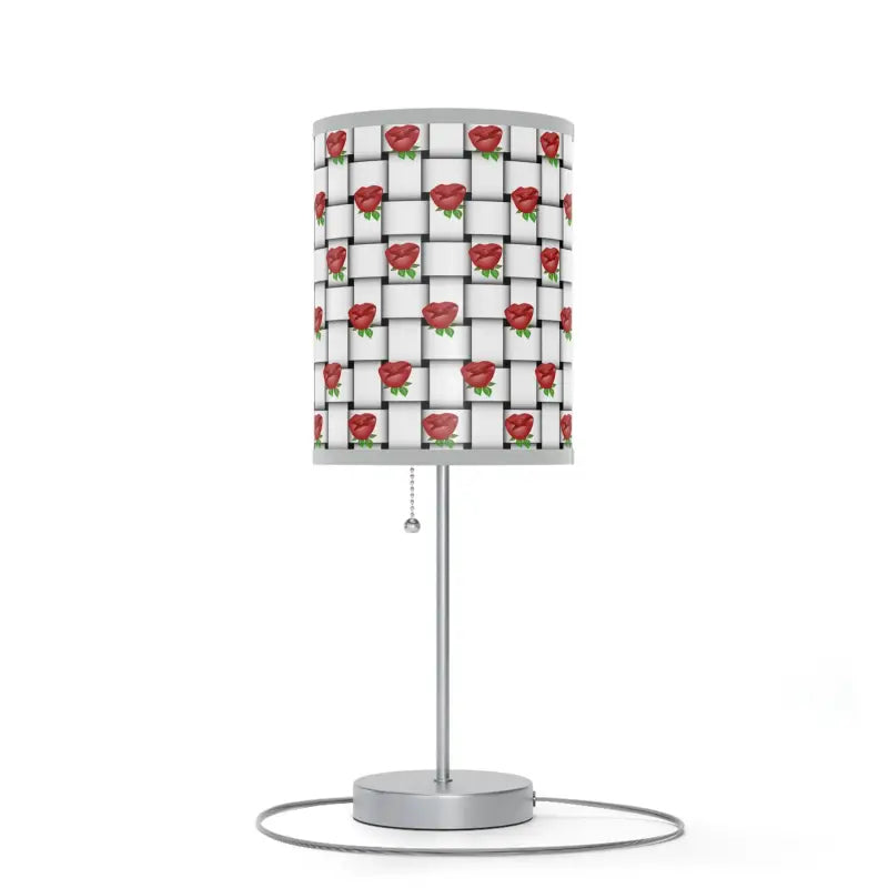 Roses on Weaved Background Lamp with Us|ca Plug - Elegance Redefined - Home Decor