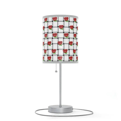 Roses on Weaved Background Lamp with Us|ca Plug - Elegance Redefined - Home Decor