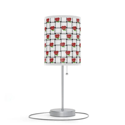 Roses on Weaved Background Lamp with Us|ca Plug - Elegance Redefined - Home Decor