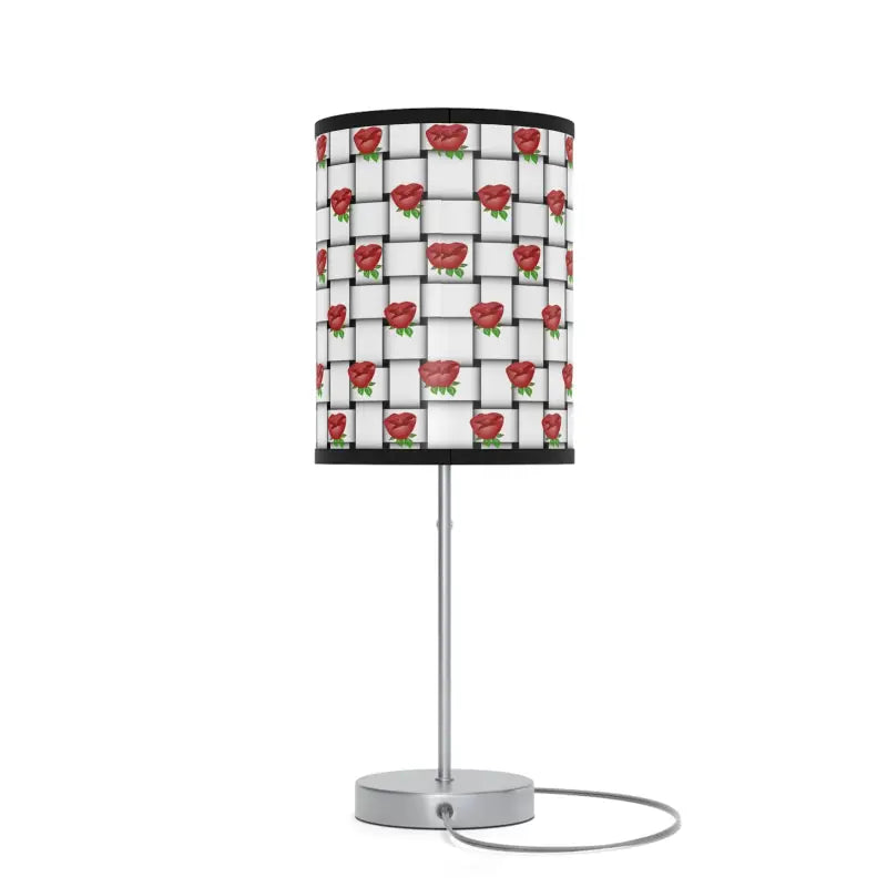 Roses on Weaved Background Lamp with Us|ca Plug - Elegance Redefined - Home Decor