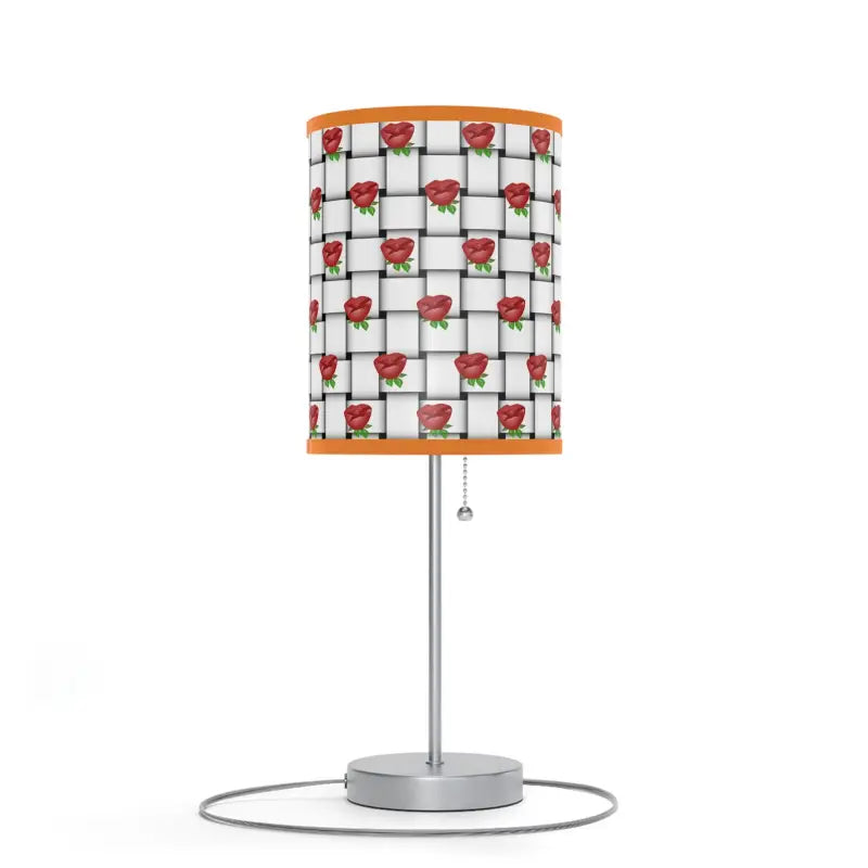 Roses on Weaved Background Lamp with Us|ca Plug - Elegance Redefined - Home Decor