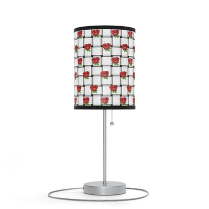 Roses on Weaved Background Lamp with Us|ca Plug - Elegance Redefined - Home Decor