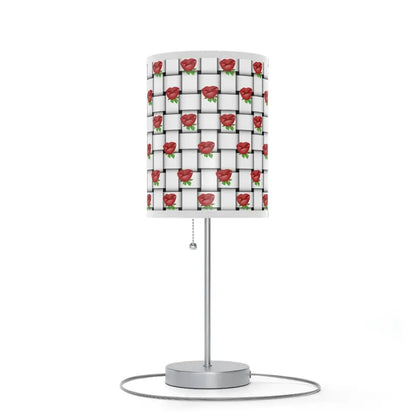 Roses on Weaved Background Lamp with Us|ca Plug - Elegance Redefined - Home Decor