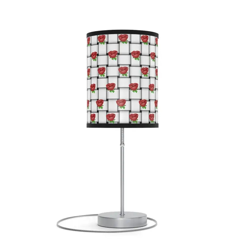 Roses on Weaved Background Lamp with Us|ca Plug - Elegance Redefined - Home Decor