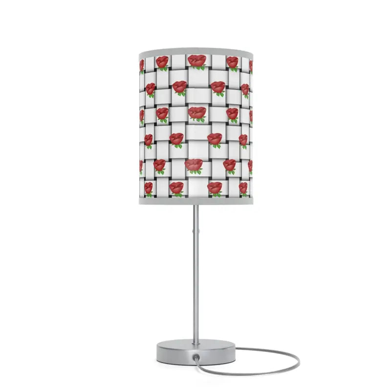 Roses on Weaved Background Lamp with Us|ca Plug - Elegance Redefined - Home Decor