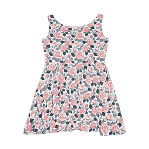 Floral Roses Dipaliz Skater Dress 290gsm Fabric - Dresses - s