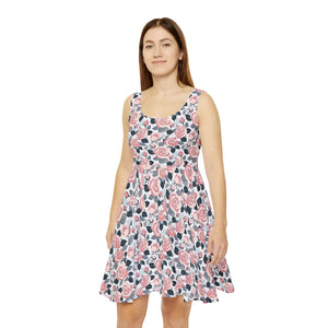 Floral Roses Dipaliz Skater Dress 290gsm Fabric - Dresses - s