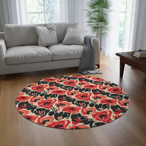 Polyester Chenille Round Rug Bright Decor Hemmed Edges Dipaliz - 60’’ × - Rugs