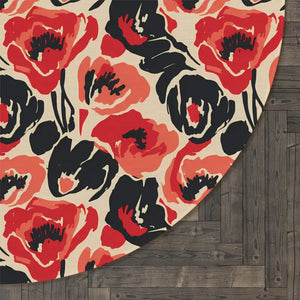 Polyester Chenille Round Rug Bright Decor Hemmed Edges Dipaliz - 60’’ × - Rugs