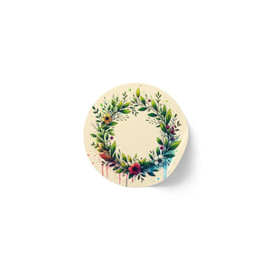 Elegant Round Sticker Label - Modern Floral Rolls - Dipaliz - Labels & Tags