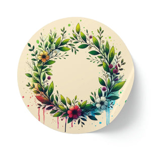 Elegant Round Sticker Label - Modern Floral Rolls - Dipaliz - Labels & Tags