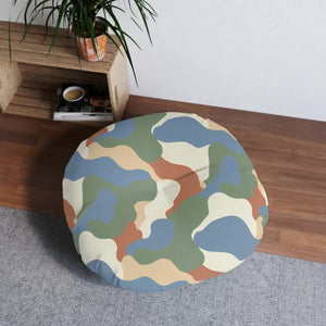 Round Tufted Floor Pillow - Earth Tone Boho Cushion - Dipaliz - Throw Pillows
