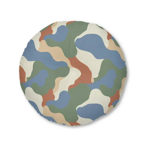 Round Tufted Floor Pillow - Earth Tone Boho Cushion - Dipaliz - 30’’ × - Throw Pillows