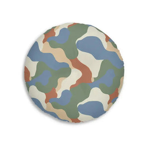 Round Tufted Floor Pillow - Earth Tone Boho Cushion - Dipaliz - Throw Pillows