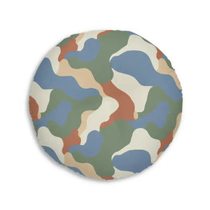 Round Tufted Floor Pillow - Earth Tone Boho Cushion - Dipaliz - Throw Pillows