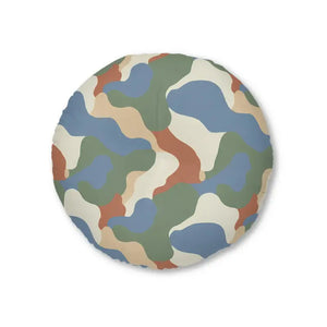 Round Tufted Floor Pillow - Earth Tone Boho Cushion - Dipaliz - Throw Pillows