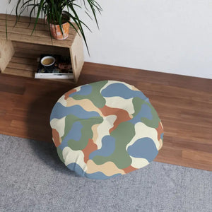 Round Tufted Floor Pillow - Earth Tone Boho Cushion - Dipaliz - 26’’ × - Throw Pillows