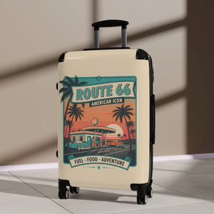 Route 66 Retro Suitcase - Vintage American Road Trip Carry-on - Suitcases