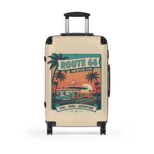 Route 66 Retro Suitcase - Vintage American Road Trip Carry-on - Suitcases