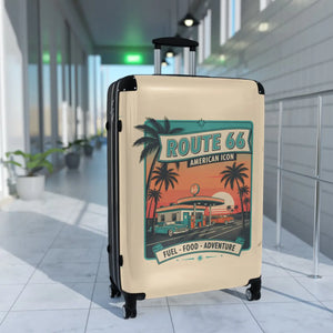 Route 66 Retro Suitcase - Vintage American Road Trip Carry-on - Suitcases