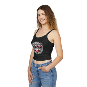 Chic Spaghetti Strap Tank Royal Heart Crown - Dipaliz - Tops