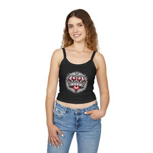 Chic Spaghetti Strap Tank Royal Heart Crown - Dipaliz - Tops