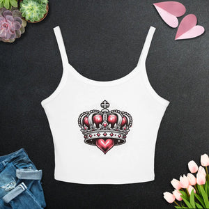 Chic Spaghetti Strap Tank Royal Heart Crown - Dipaliz - Tops