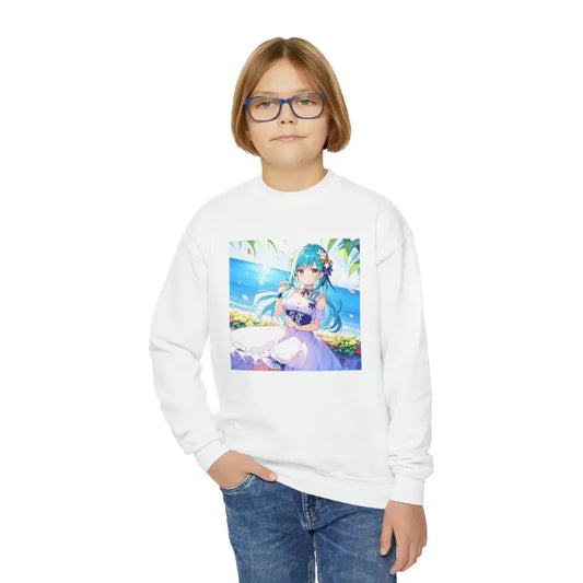 Royally Comfy Youth Crewneck Sweatshirt for Little Princesses - White / Xs Kids Clothes