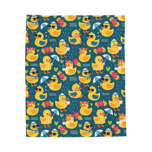 Concentric ripple wake behind each duck on the DipaliZ blanket design