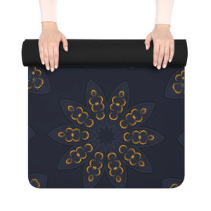 Geometric Rubber Yoga Mat – Navy Blue Pattern - Dipaliz - & Pilates Mats