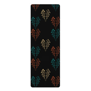 Wildflower Rubber Yoga Mat - Microfiber Suede and Natural - Dipaliz - 24” x 72” - Home Decor