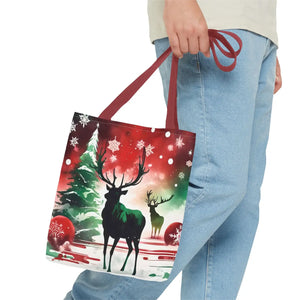 Festive Rudolf Reindeer Tote Bag - Christmas Holiday - Dipaliz - Bags