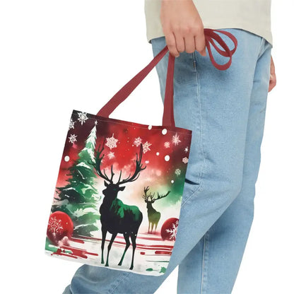 Celebrate Christmas with a Rudolf Reindeer Tote Bag! - Bags